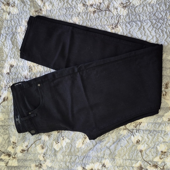 AG Adriano Goldschmied Mid Rise Stevie Slim Straight Black Jeans, Size 28 - Picture 14 of 14